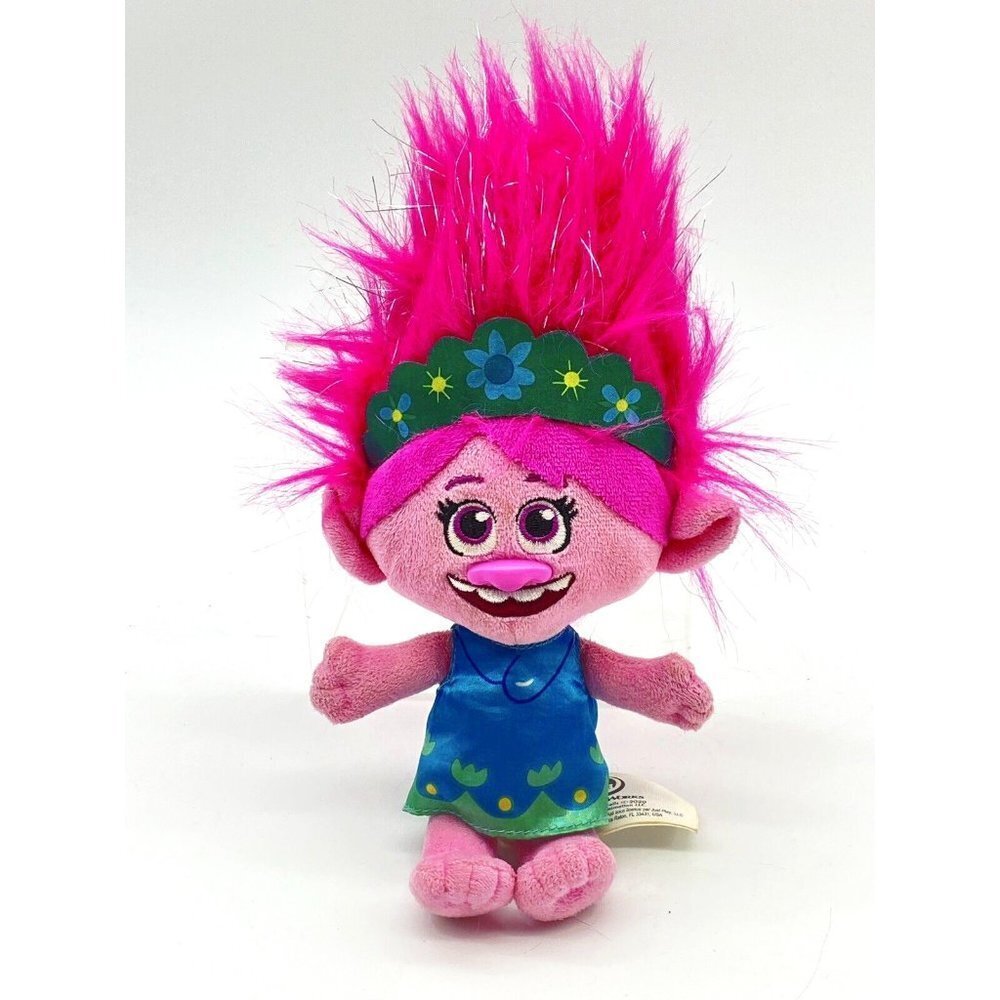 DreamWorks Trolls World Tour Poppy Plush Doll Just Play 9" Blue Dress 2020